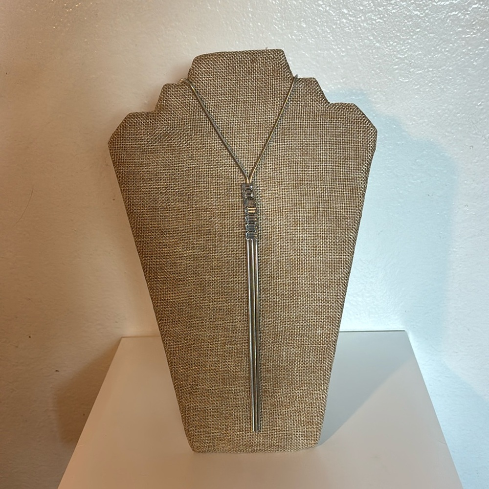 linen necklace display stand